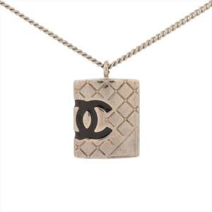 CHANEL Silver Logo Necklace